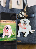 Custom Pet Cloisonne Drip Resin Bag Charm | Personalized Pet Photo Keepsake Gift