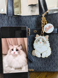 Custom Pet Cloisonne Drip Resin Bag Charm | Personalized Pet Photo Keepsake Gift